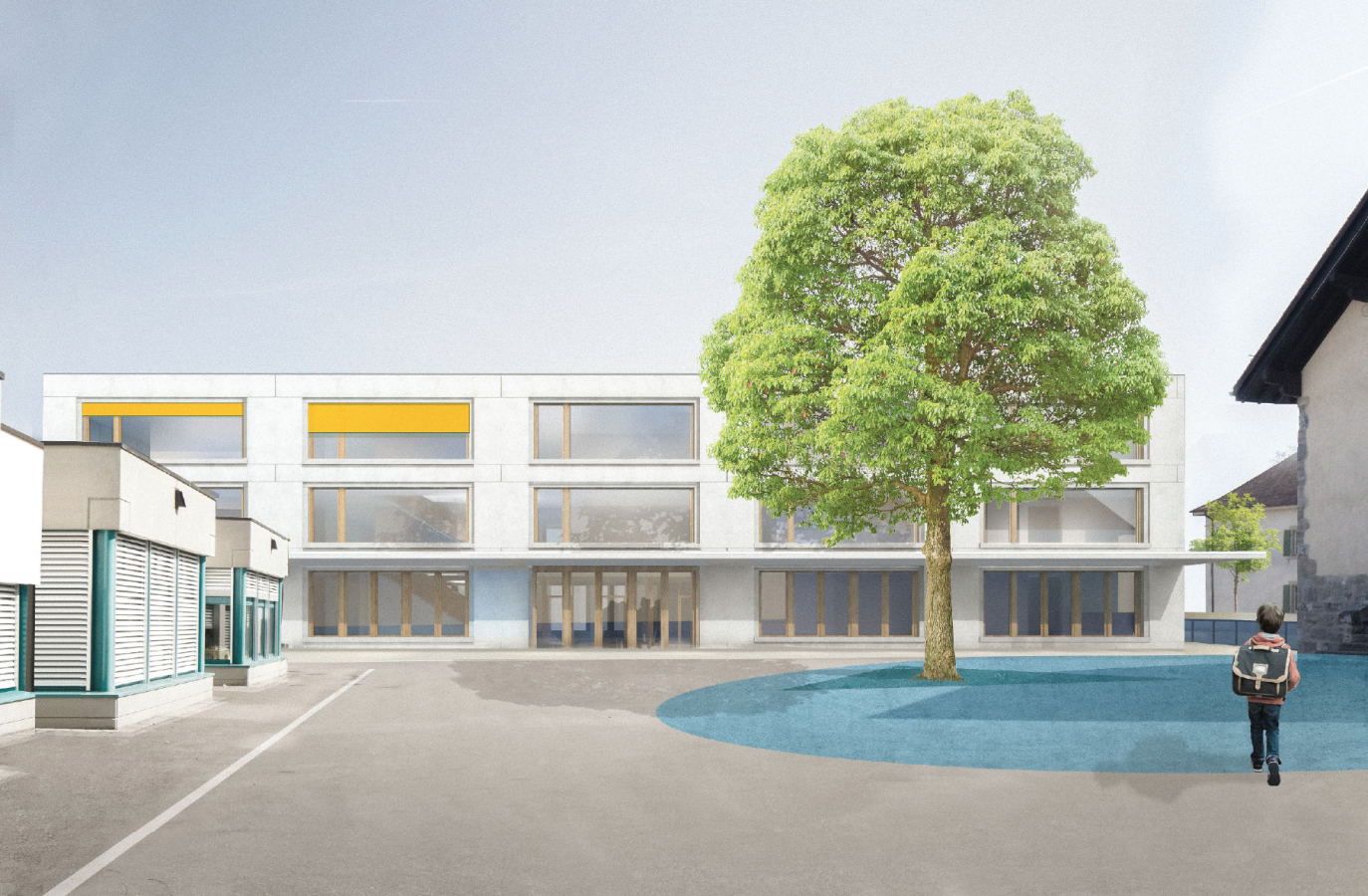 Construction d'une extension de l'école et aménagements extérieurs